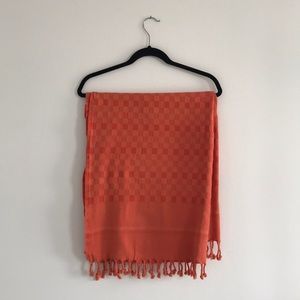 BLOOD ORANGE Turkish Towel w Checker